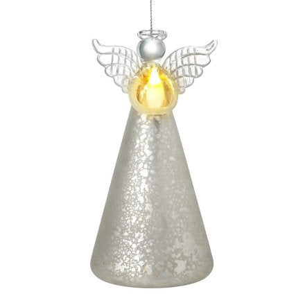 Light Up Glass Angel Hanging Decoration